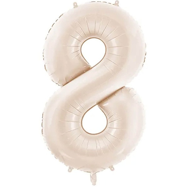Balónek fóliový číslo 8 světle teplá béžová 86 cm