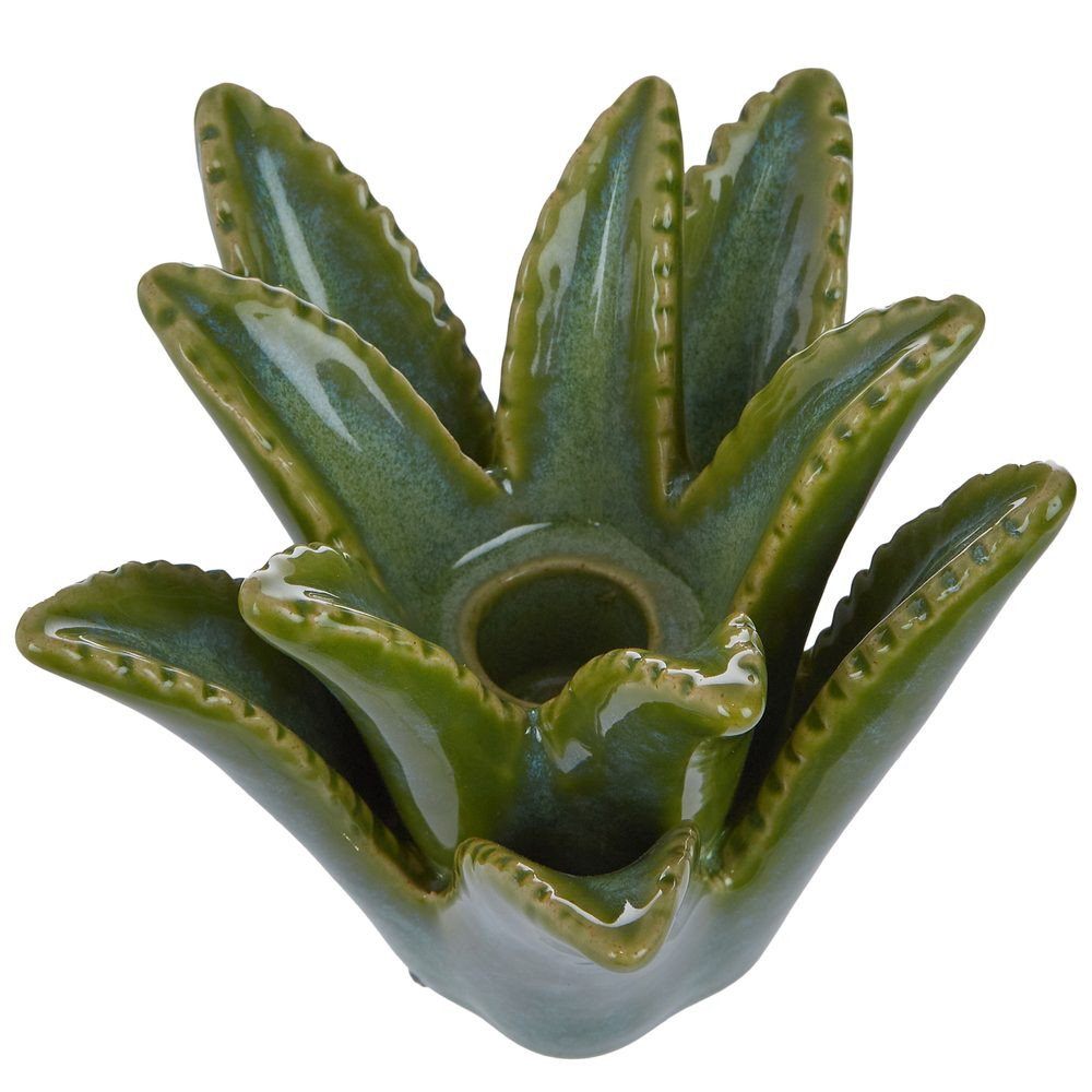ALOE Svícen na dlouhou svíčku - zelená
