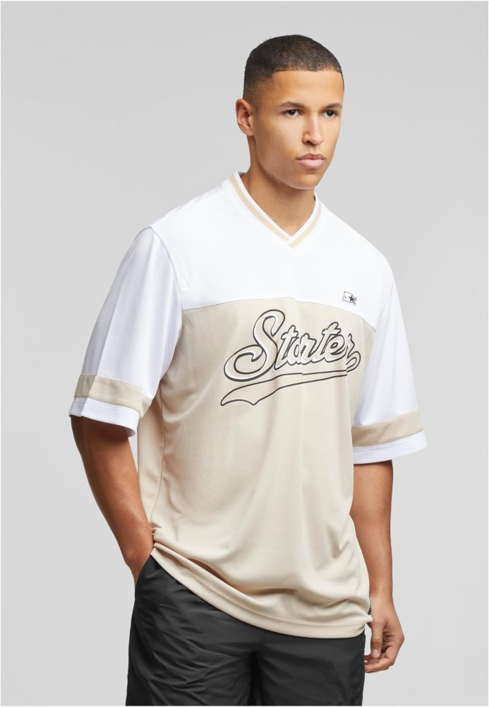 Starter V-Neck Mesh Tee - dustysand L