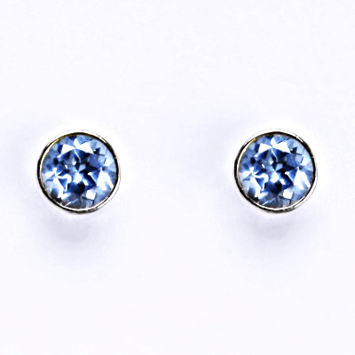 Stříbrné náušnice na šroubek s akvamarínem NŠ 1050 A