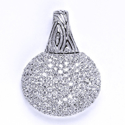 Stříbrný přívěsek s čirými zirkony, přívěsek ze stříbra, 9,09 g