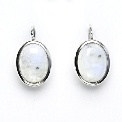 Stříbrné náušnice s přírodním měsíčním kamenem , NK 1454