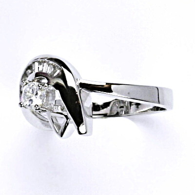 Stříbrný prsten s čirými zirkony, prstýnek ze stříbra vel. 60