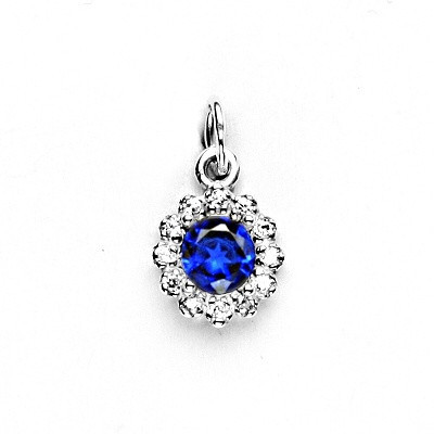 Stříbrný přívěsek, syntetický spinel, čiré zirkony, P 1495