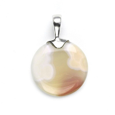 achát přírodní stříbrný přívěsek 12