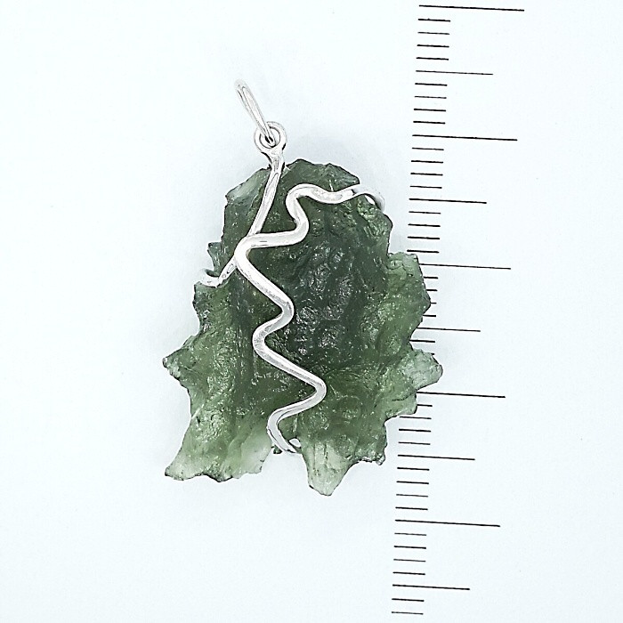 Přírodní vltavín Besednice, stříbrný přívěsek, 4,55 g