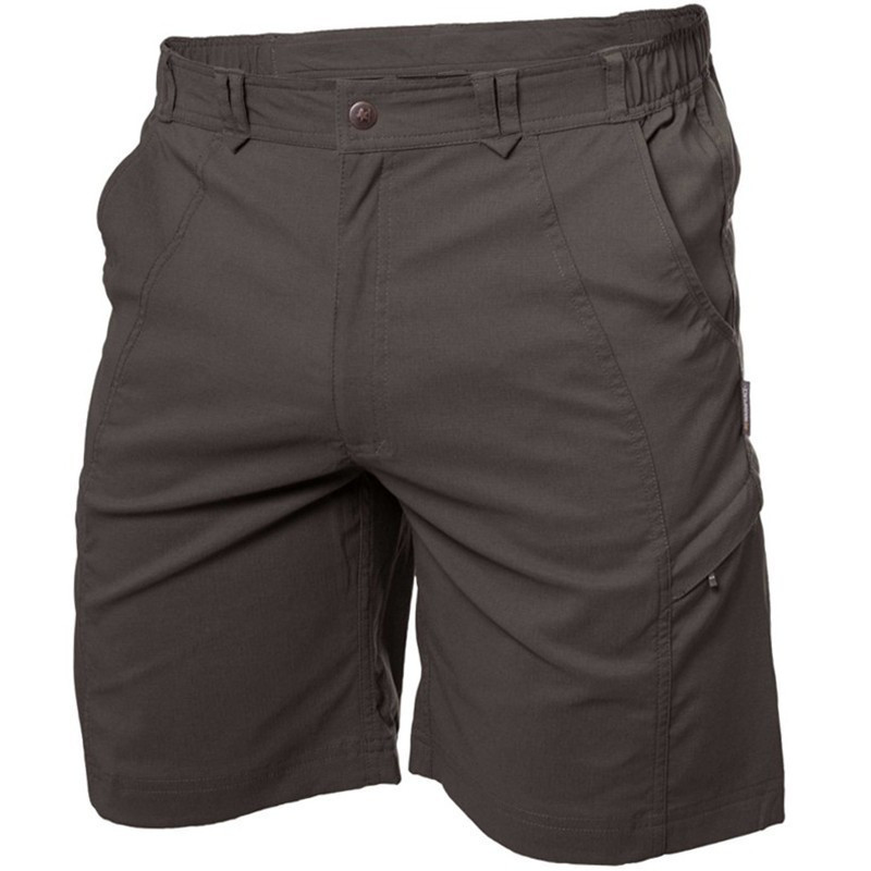 Warmpeace Pánské lehké šortky volného střihu Warmpeace Tobago Black coffee