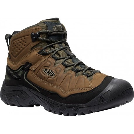 Keen Targhee IV Mid WP Wide M bison/black pánské nepromokavé kožené trekové boty 44 a 1/2 EUR