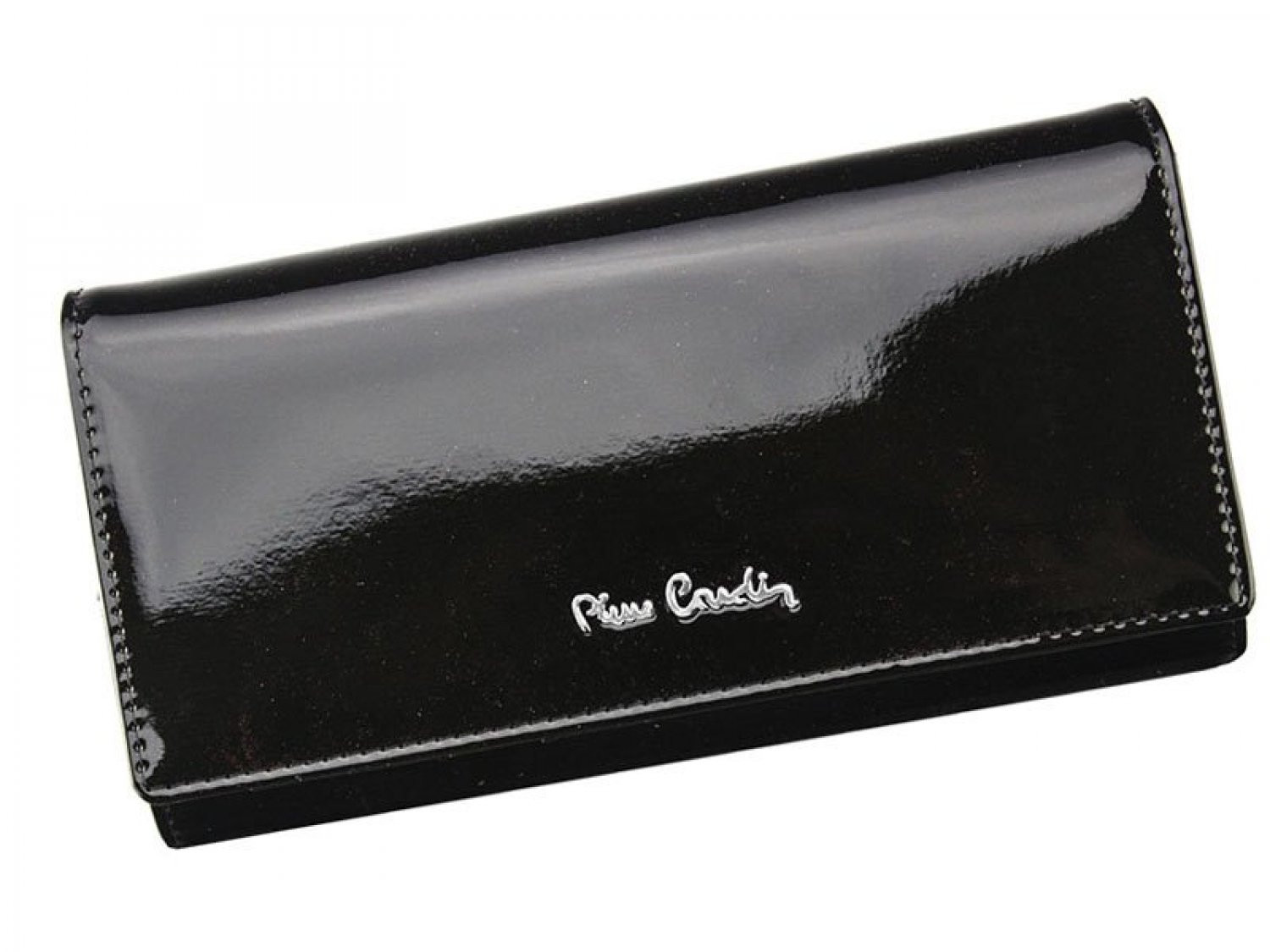 Luxusní dámská kožená lakovaná peněženka Pierre Cardin Saffirana, černá