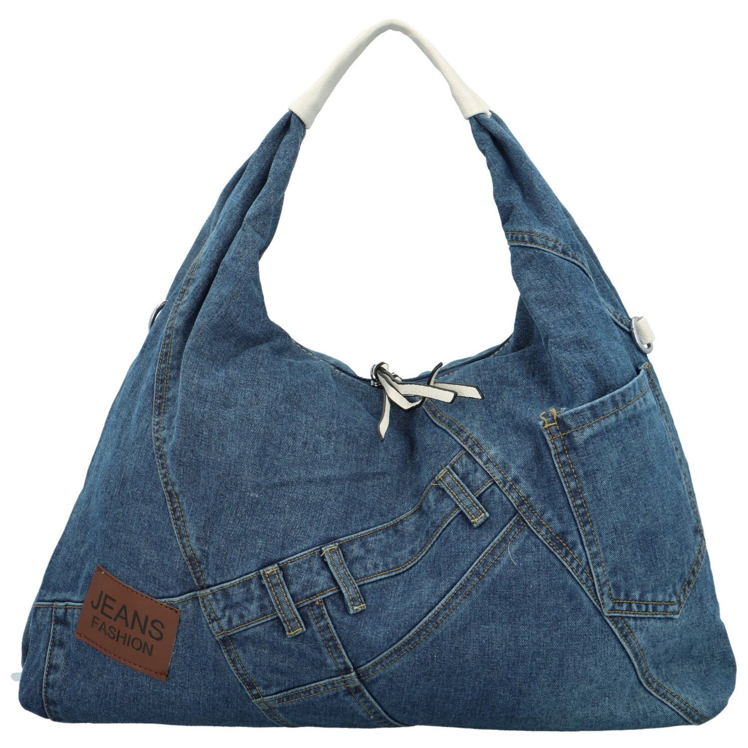 Trendy dámská textilní kabelka na rameno Kaela, krémová