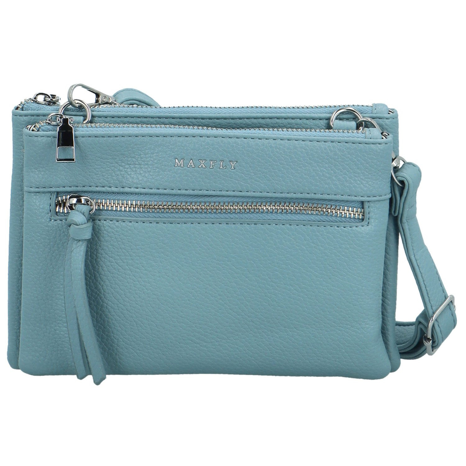 Trendy dámská koženková crossbody kabelka MaxFly Silverio, džínově modrá