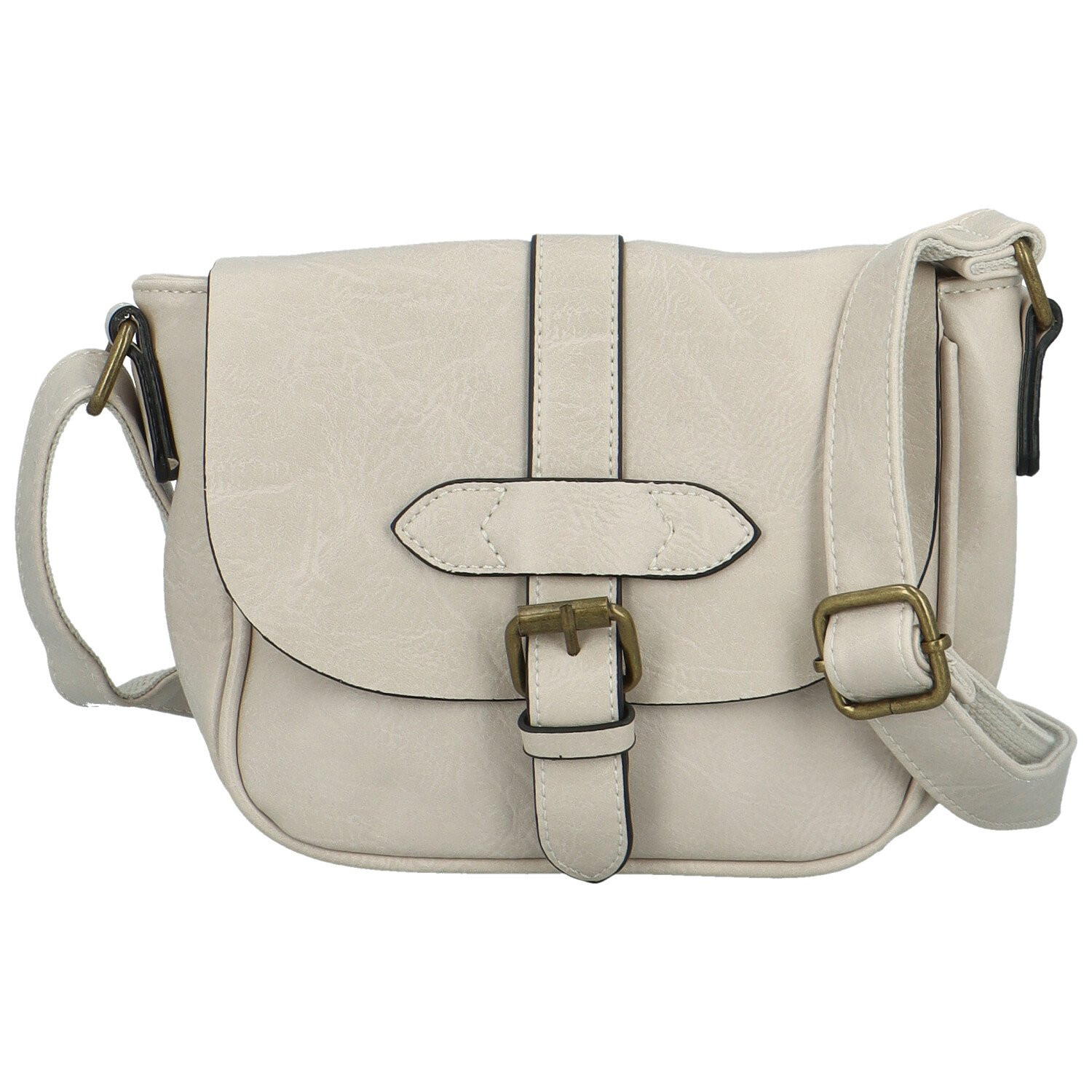 Trendy dámská koženková crossbody kabelka Arlena, krémová