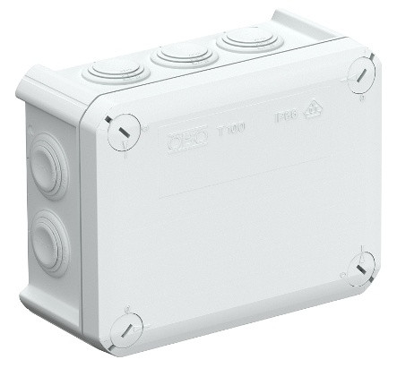 OBO krabice T100 odbočná s víkem, krytí IP66 151x117x67mm /2007077/
