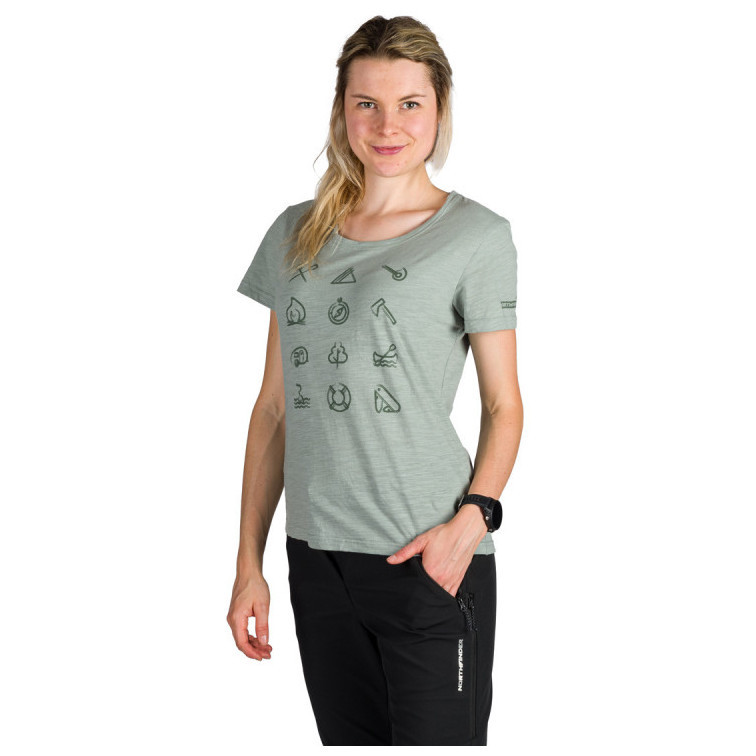 Dámské triko Northfinder Candice Velikost: L / Barva: světle zelená