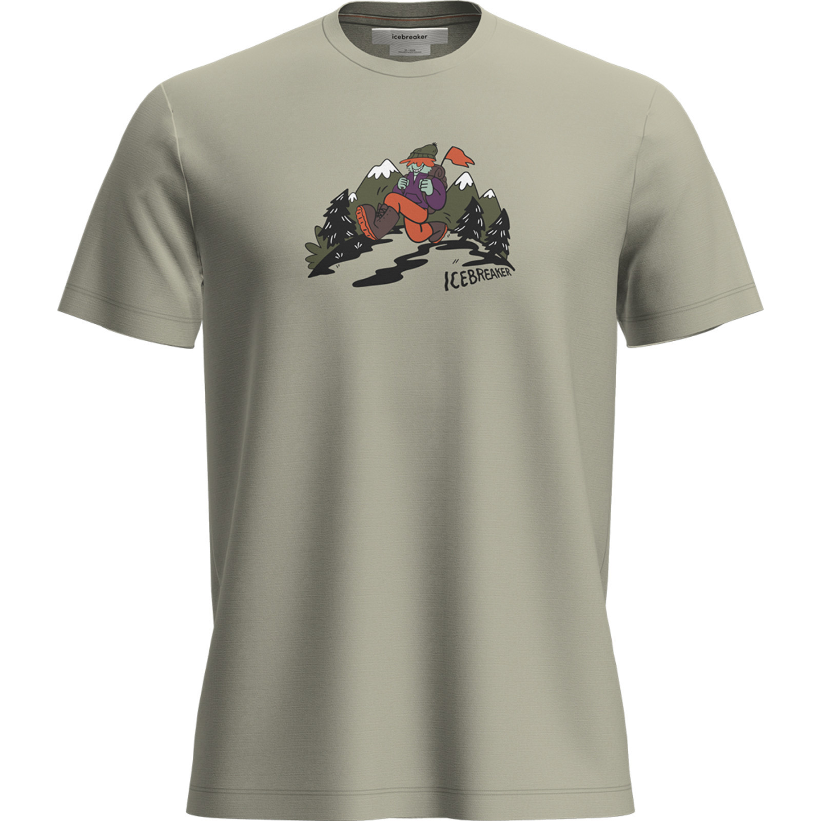 Pánské funkční triko Icebreaker M Mer 150 Tech Lite SS Tee Catch Me Outs Velikost: M / Barva: béžová