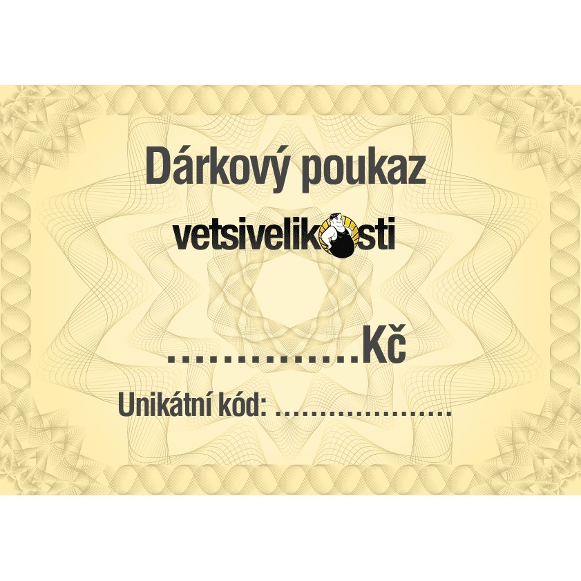 Dárkový poukaz Vetsivelikosti.cz, 5000