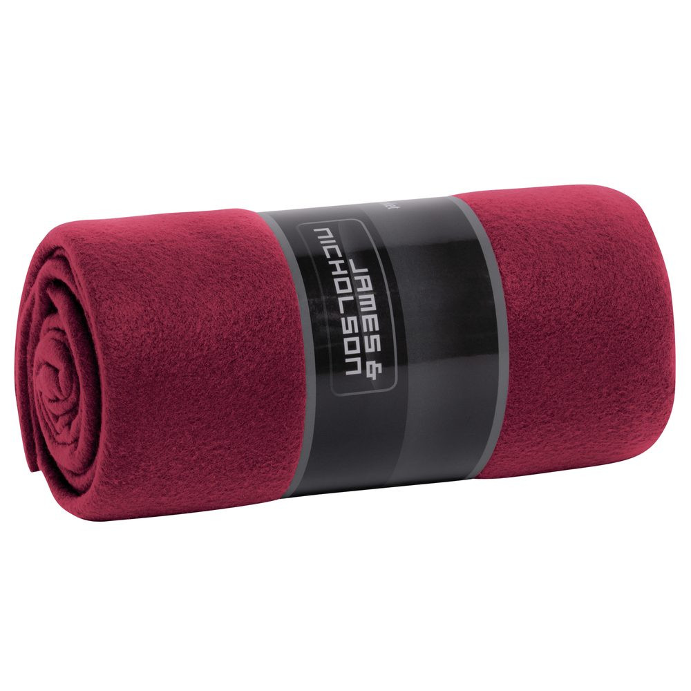 James & Nicholson (Daiber) Fleecová deka JN1901 - Bordeaux / natural