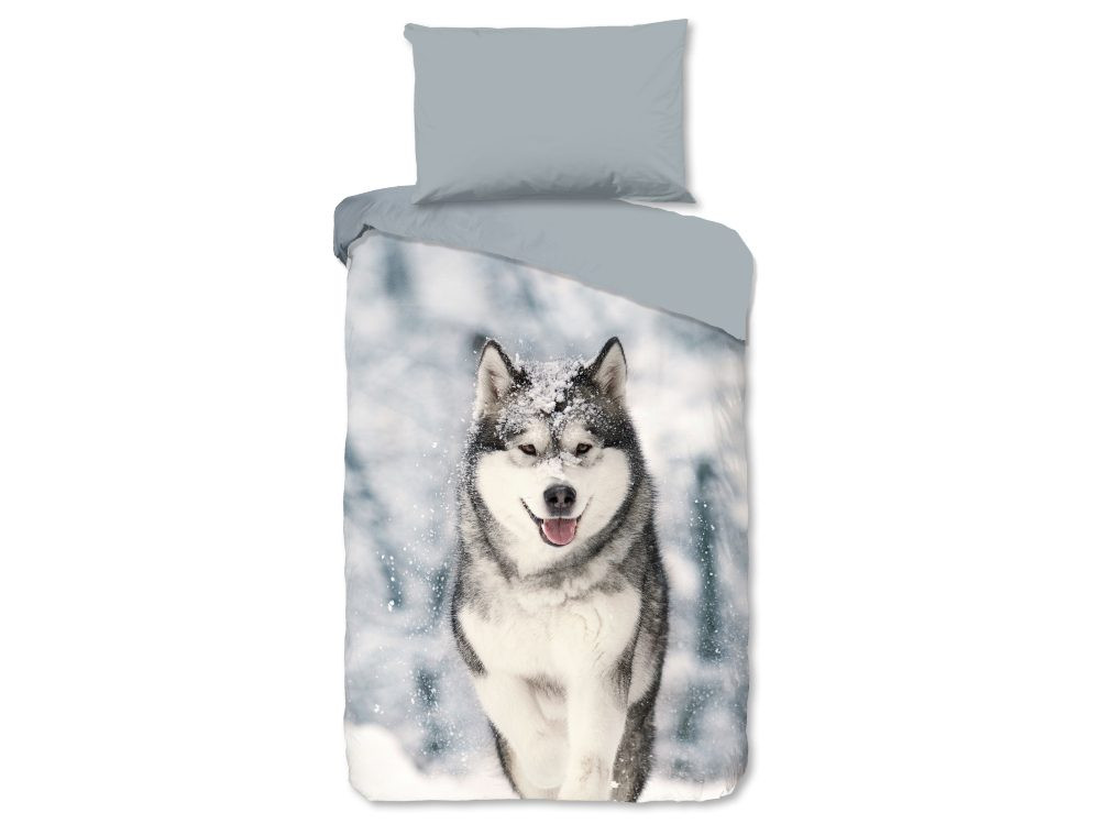 Good Morning Flanelové povlečení Good Morning 30119 Husky 140x200/70x90 cm