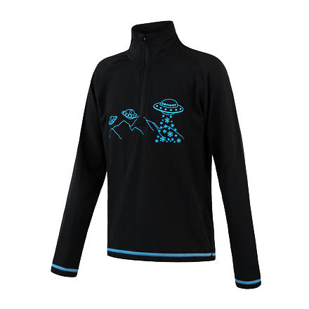 SENSOR THERMO dětské triko dl.rukáv zip černá/ufo Velikost: 130 8592837057590