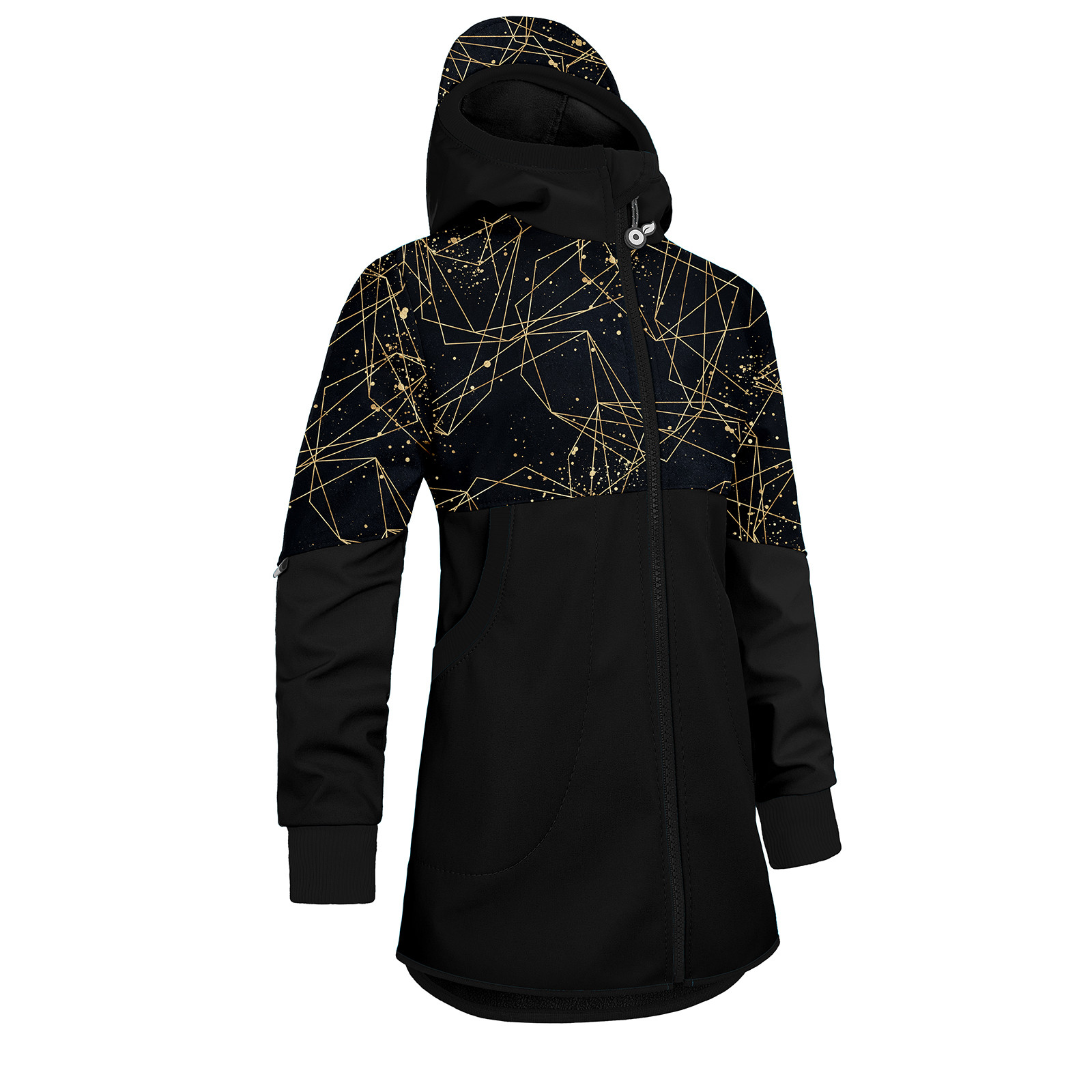 Unuo Unuo, Dívčí softshellový kabát s fleecem Street, Černá, Šperky Velikost: 134/140 8596227100866