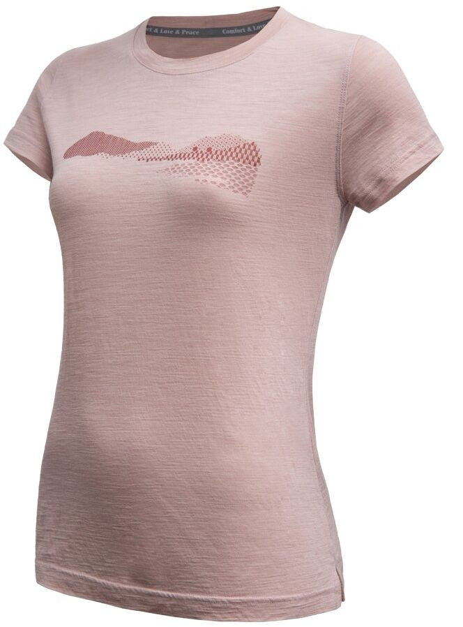 SENSOR MERINO AIR HILLS dámské triko kr.rukáv dusty pink Velikost: S 8592837103983
