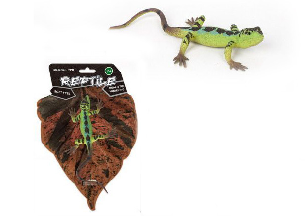 Ještěrka gumová zelená 17 cm