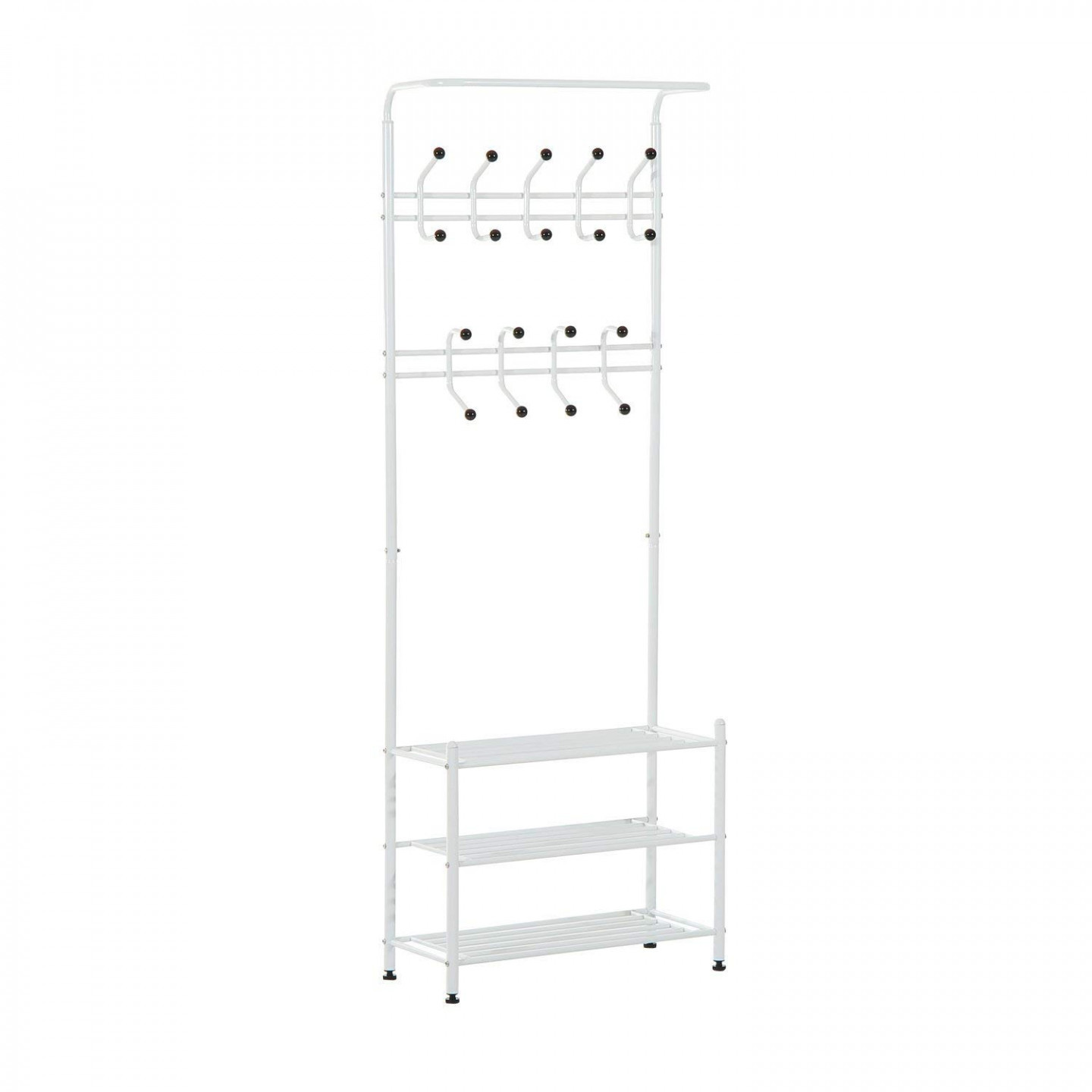 Botník s věšákem Goleto SAM | bílý