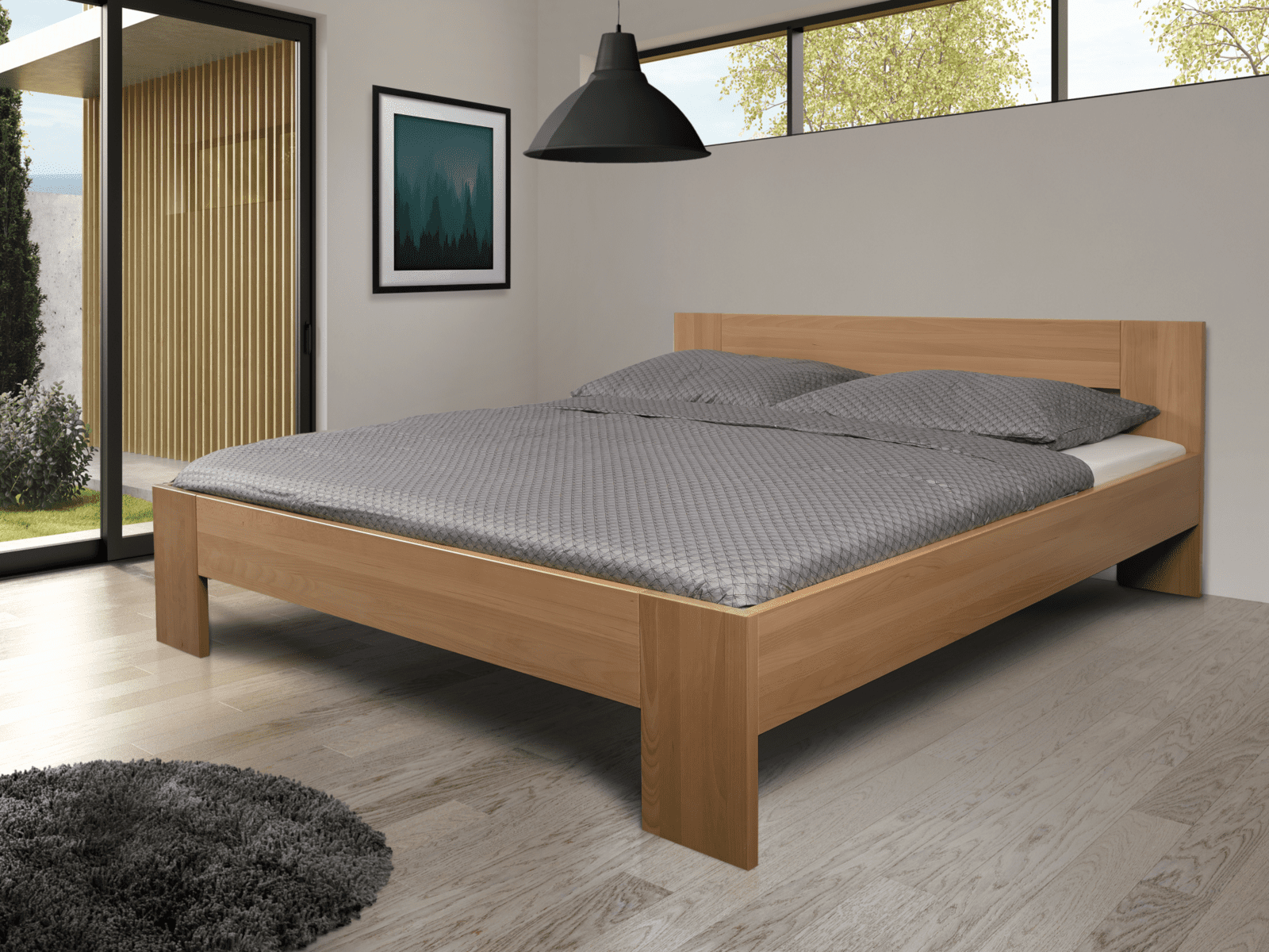 Goleto Postel Santa Rosa 180 x 200 cm | masivní bukové dřevo