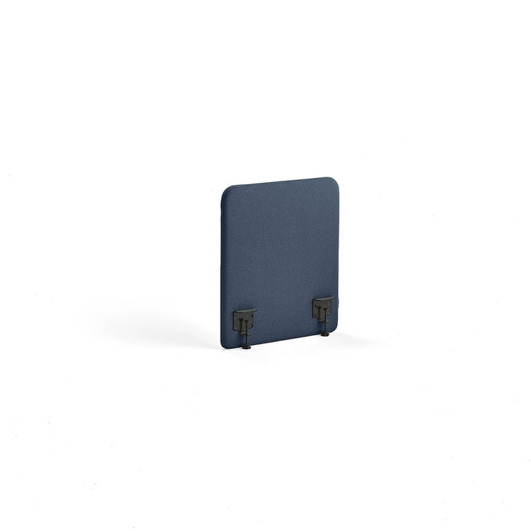 Stolový paraván ZONE, černé svorky, 600X650x36 mm, potah Hush, námořnická modrá