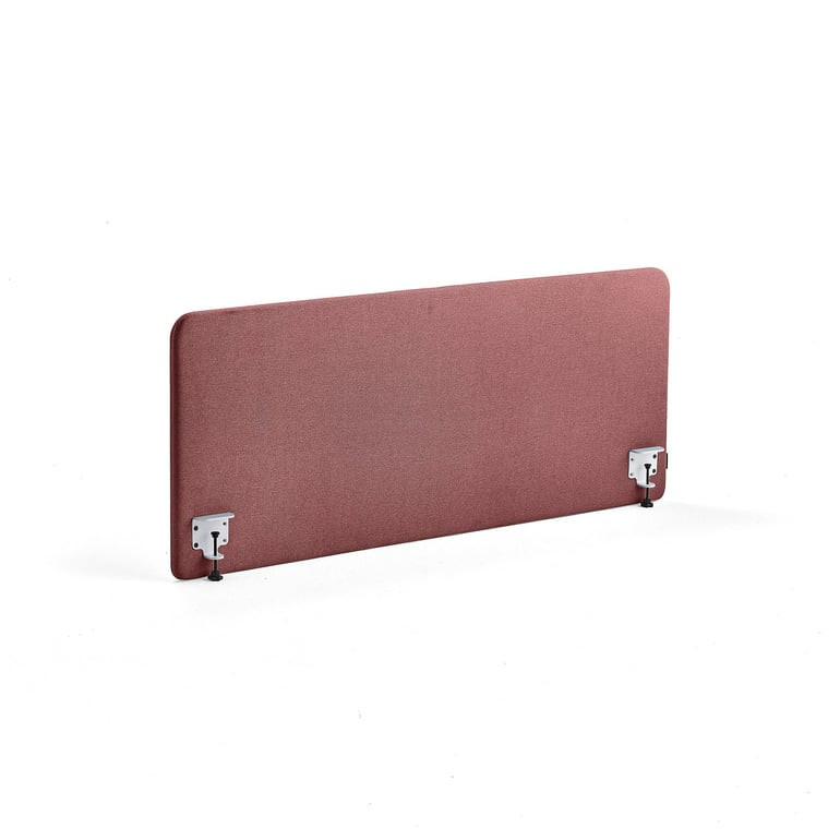 Stolový paraván ZONE, bílé svorky, 1600X650x36 mm, potah Rivet, červenofialová
