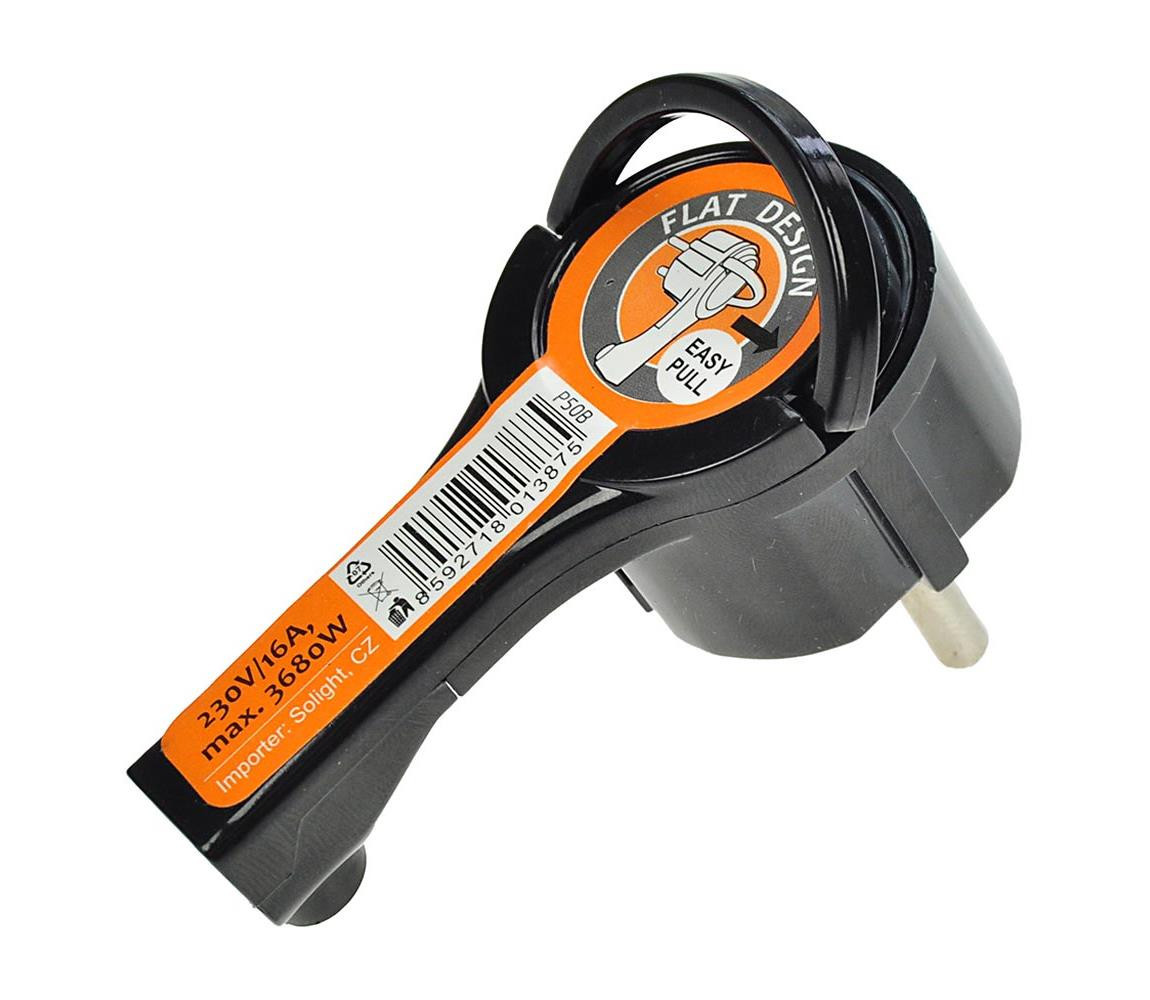 P50B - Lomená zástrčka 230V/16A černá