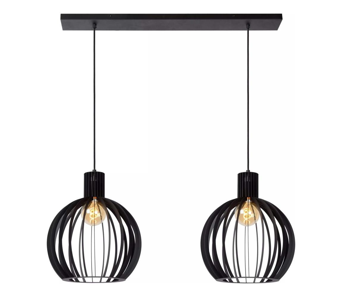 Lucide Lucide 73400/02/30 - Lustr na lanku MIKAELA 2xE27/60W/230V černá