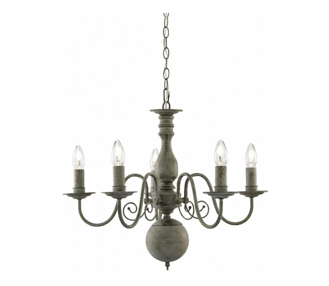 Searchlight Searchlight 2265-5GY - Lustr na řetězu GREYTHORNE 5xE14/40W/230V