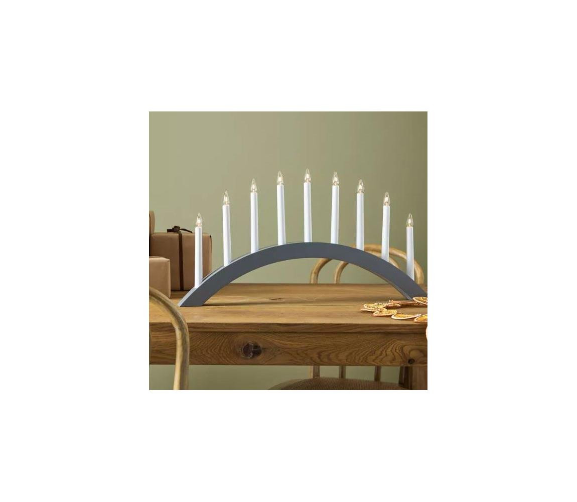 Markslöjd Markslöjd 705811 - Vánoční svícen ATLE 9xE10/3W/230V šedá