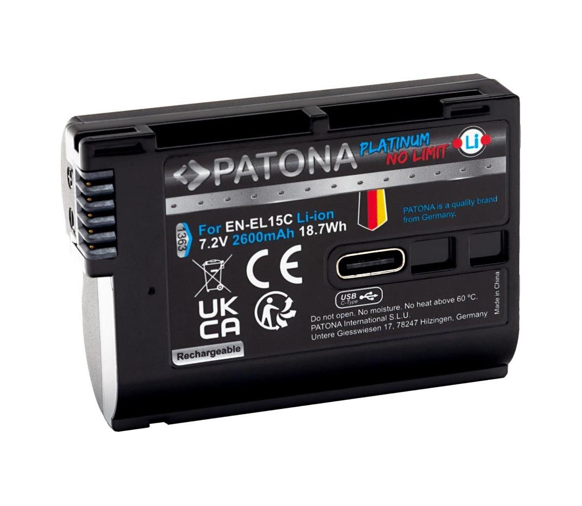 PATONA PATONA - Aku Nikon EN-EL15C 2600mAh Li-Ion Platinum USB-C