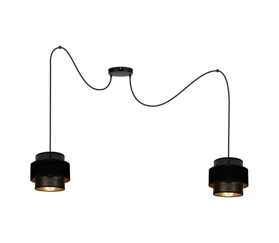 Lustr na lanku NESS 2xE27/60W/230V pavouk černá