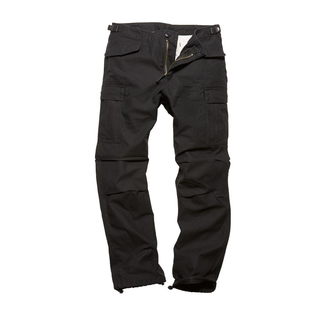 Kalhoty Vintage Industries M65 Heavy Satin - černé, XL