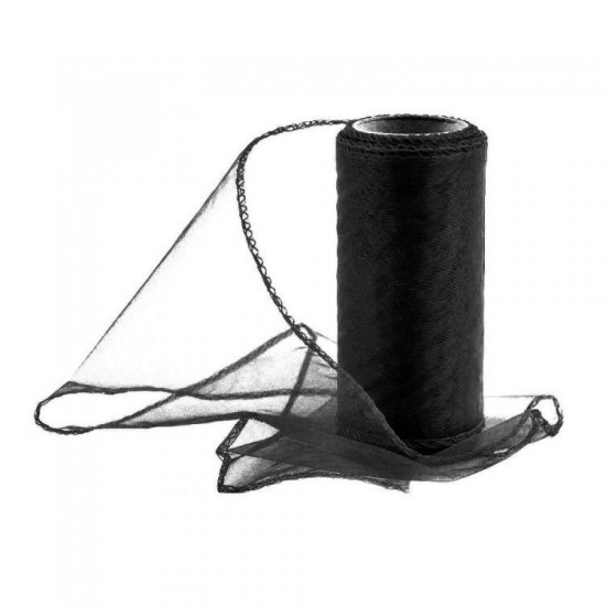 Paper Design Organza obšitá 12cm/9m - černá - 240080