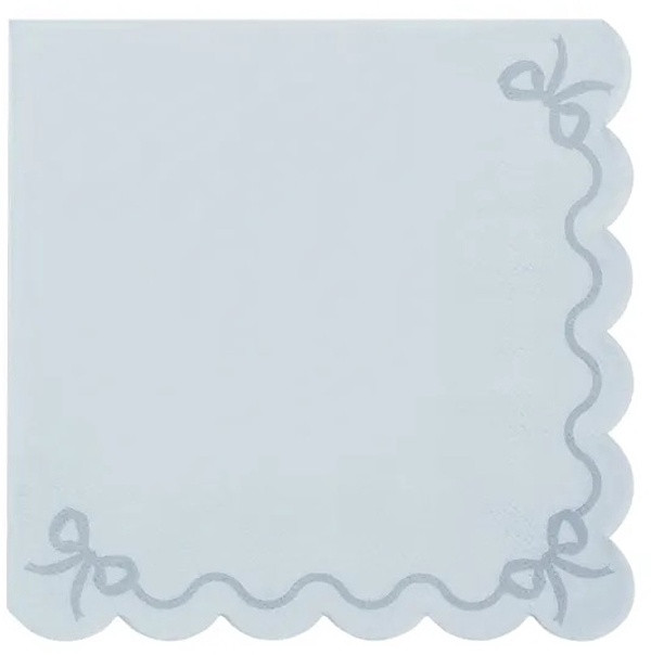 Ubrousky papírové s volánky mlhavě modré 33x33 cm 20 ks