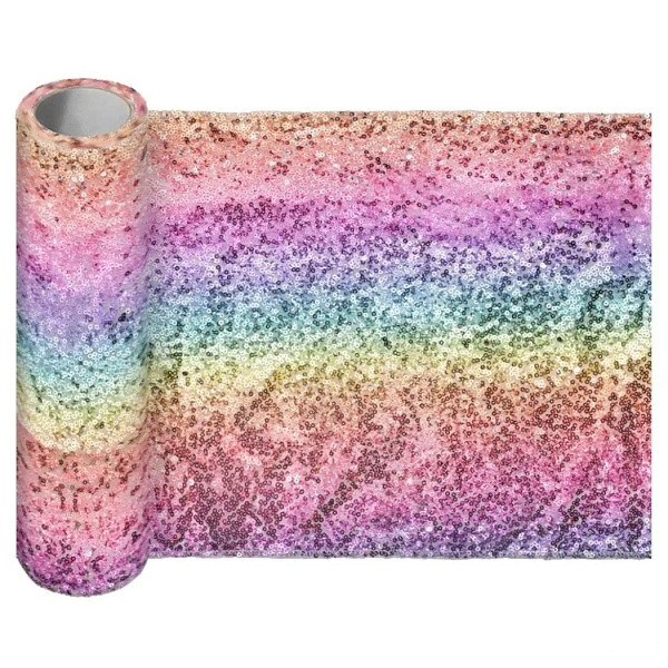 Šerpa na stůl flitrová barevná 30x500cm