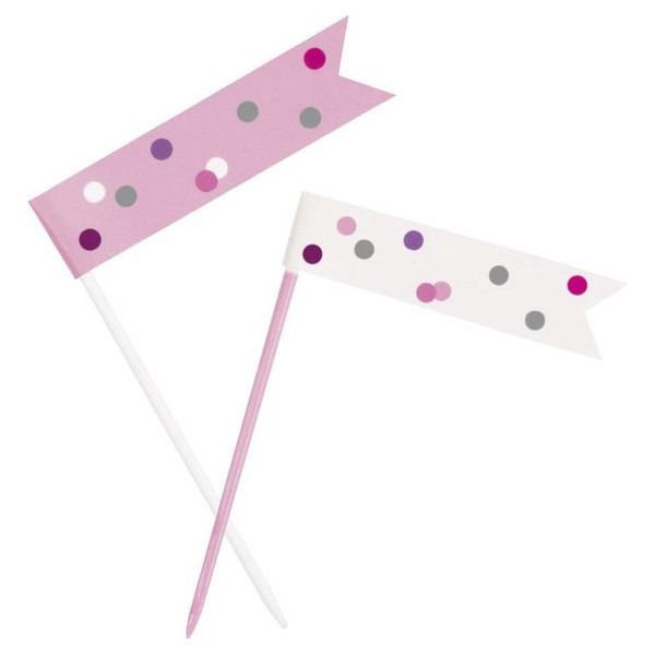 ZÁPICHY na cupcakes vlaječkové růžové 6ks