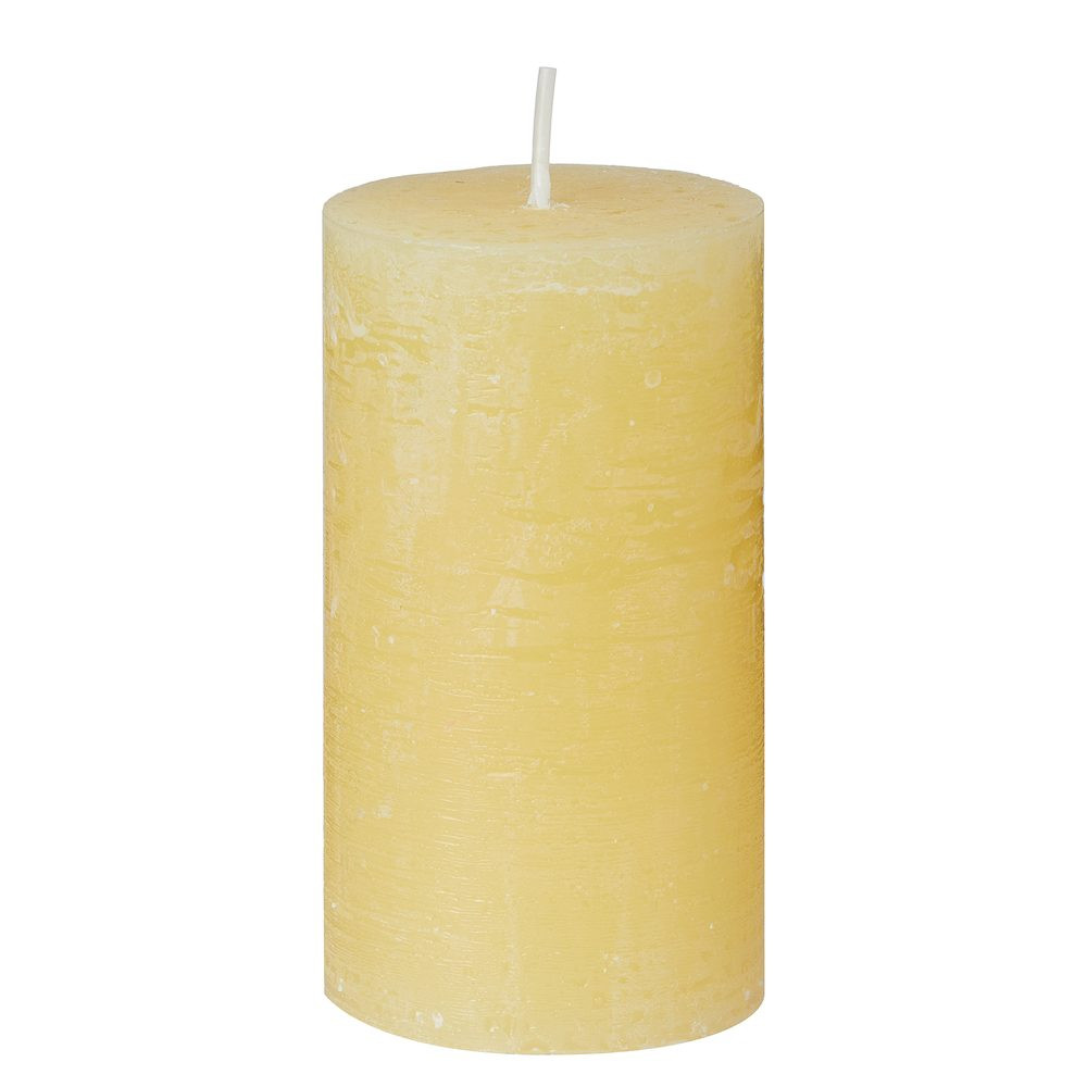 RUSTIC Svíčka 13 cm - pastelově žlutá