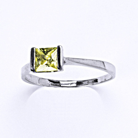 Prsten stříbrný se syntetickým zirkonem yellow, šperk