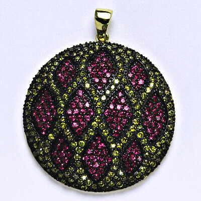 Stříbrný přívěsek s barevnými zirkony zirkony, přívěsek ze stříbra,váha 13,37 g