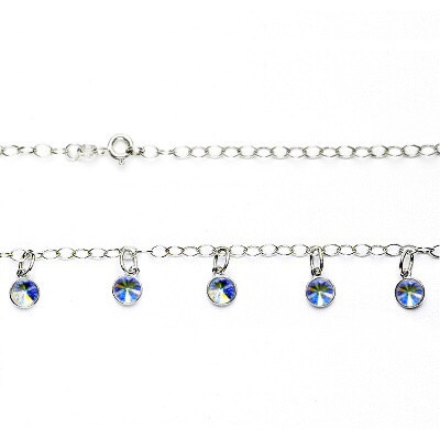 Stříbrný náhrdelník, Swarovski krystaly AB, NH 1336