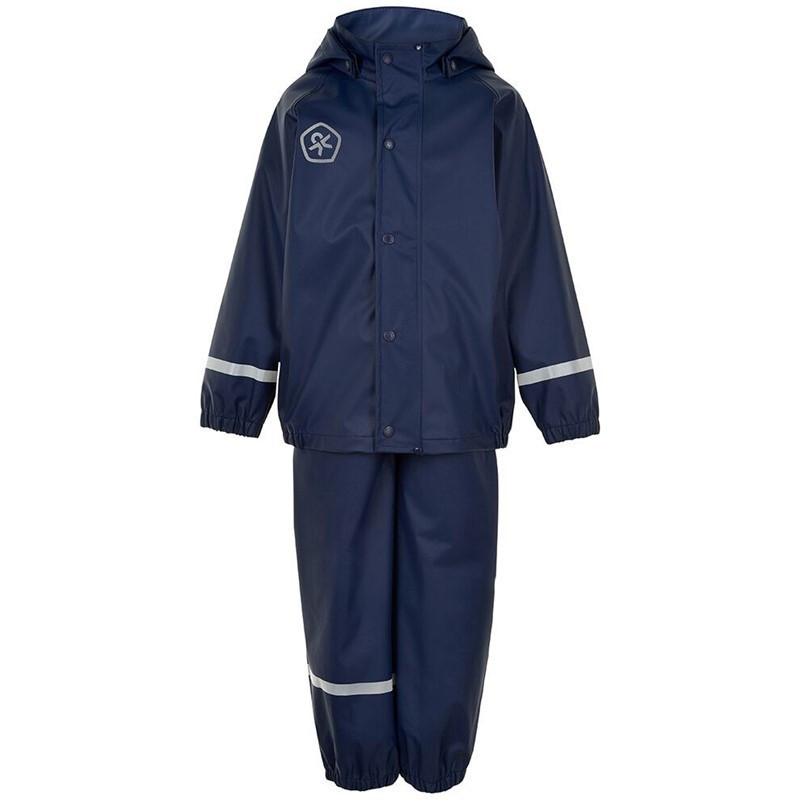 Color kids Set do deště Color kids Rain set solid PU Color kids Dress blues