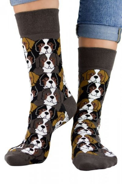 Noviti SB 002 U 10 psi hnědé Pánské ponožky 43/46 hnědá