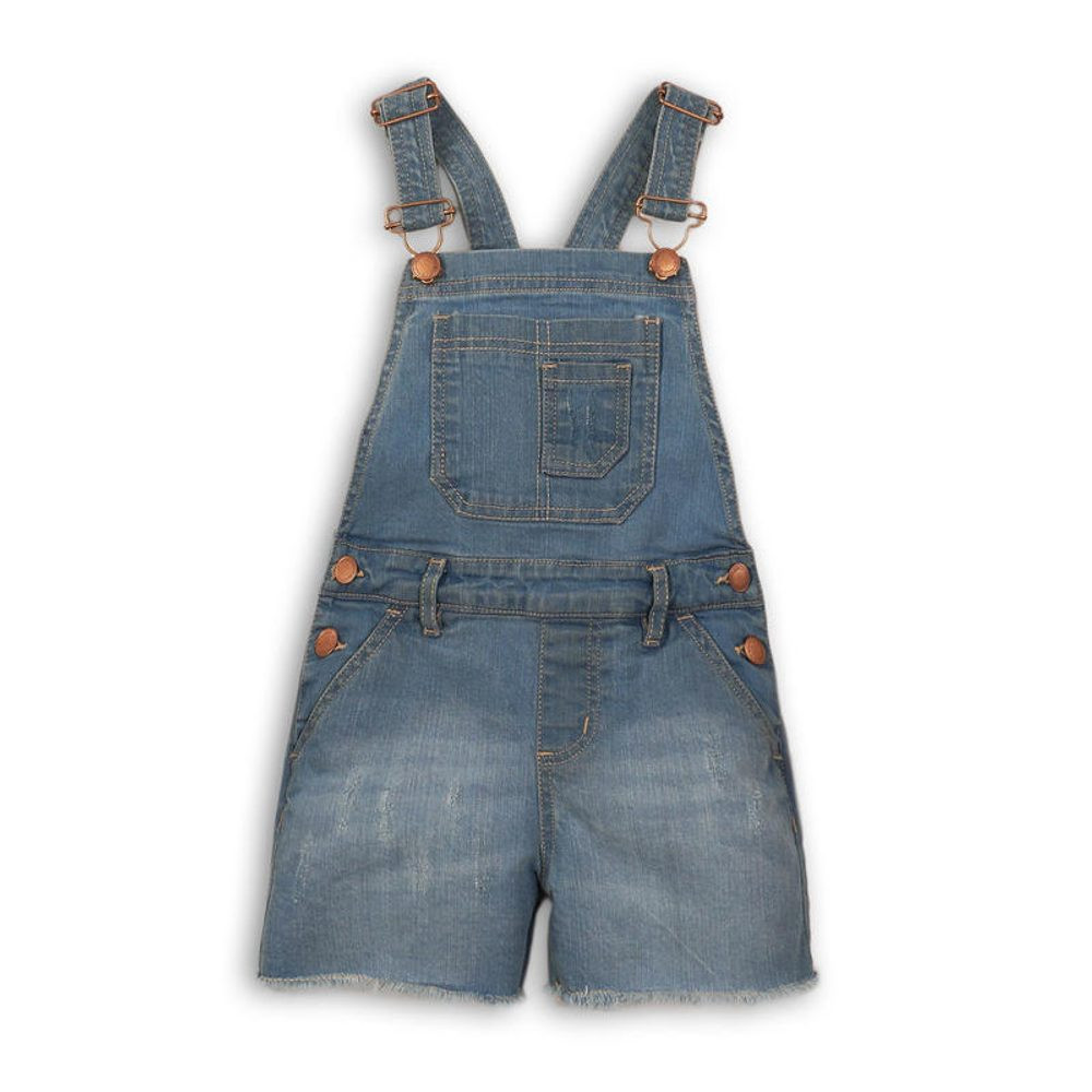 Kraťasy dívčí džínové s laclem, Minoti, Kenya 8, modrá - 110/116 | 5/6let