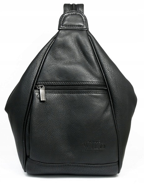 Pánský menší kožený batoh Leo, černý