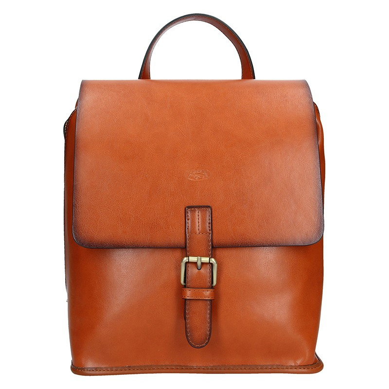 Elegantní dámský kožený batoh Katana Petra - světle hnědá